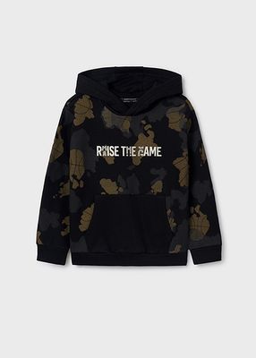 Nukutavake 7449 Boy's LS "Raise the Game" Hoodie/ NEGRO