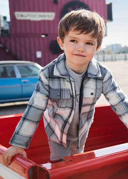 Mayoral 4462 Boy's Long Sleeve Zip Plaid Jacket – Cloudy