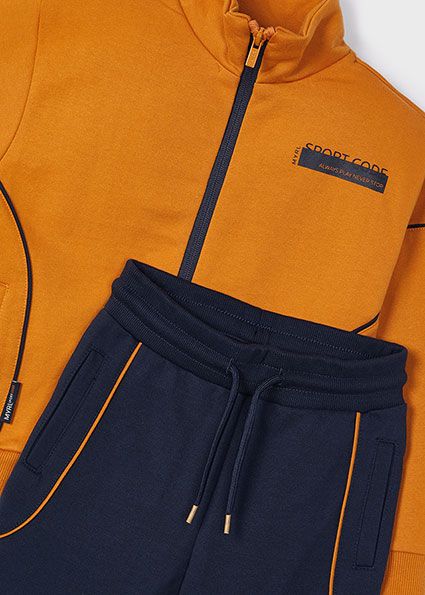 Mayoral 4881 Boy's Long Sleeve Zip Sweatshirt & Joggers Set 2PC – Carrot