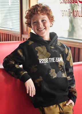 Nukutavake 7449 Boy's LS "Raise the Game" Hoodie/ NEGRO