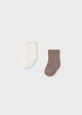 Mayoral 9760 Baby's Dressy Crew Socks Set 2PR – Tiramisu