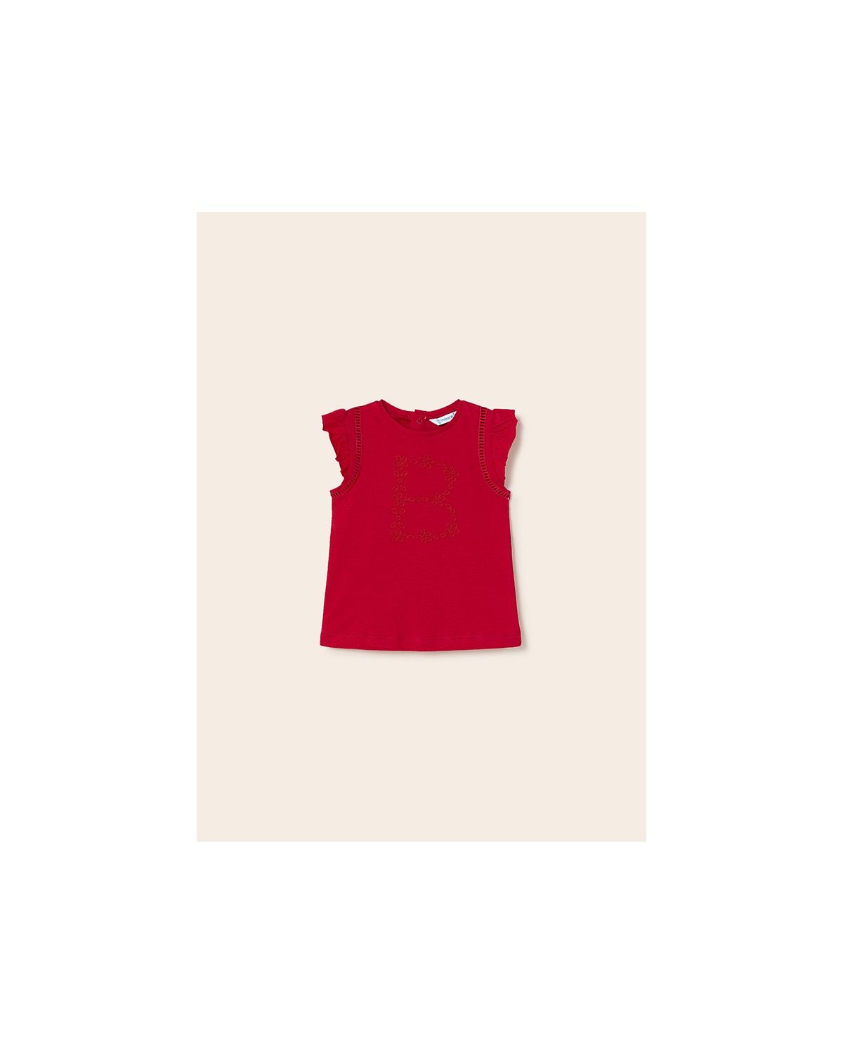Mayoral 1944 Baby Girl’s Red Shirt & Overall Tule Skirt W/ Heart Patterns