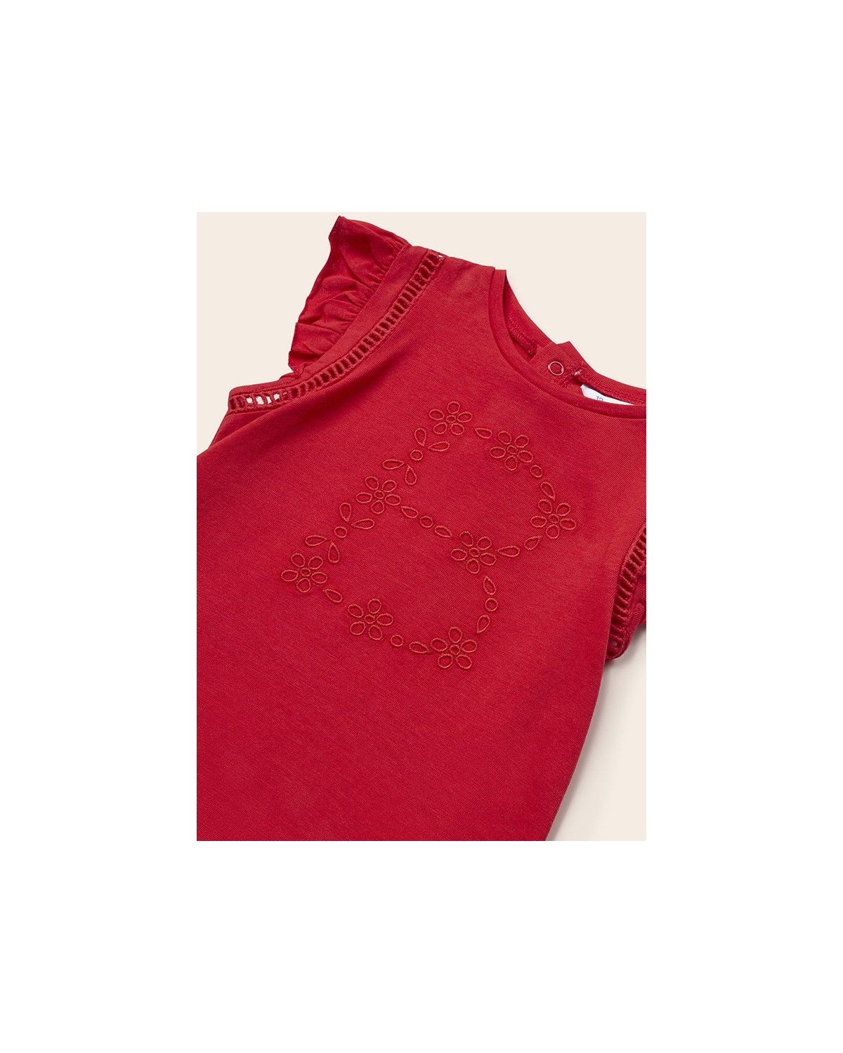 Mayoral 1944 Baby Girl’s Red Shirt & Overall Tule Skirt W/ Heart Patterns