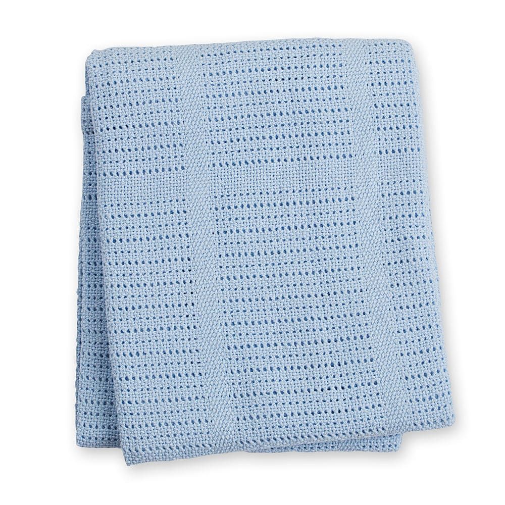 Lulujo LJ752 Baby Boy's Cotton Cellular Blanket 30"x40"/ BLUE