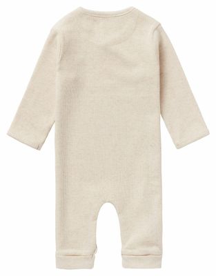 Noppies 14N1110 Baby's LS Footless Ribbed Onesie/ OATMEAL