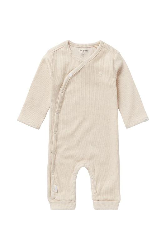 Noppies 14N1110 Baby's LS Footless Ribbed Onesie/ OATMEAL