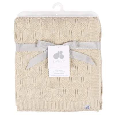 Just Born GCW60557 Baby's Sweater Knit Blanket 30"x40" – Tan