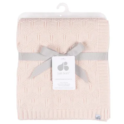 Just Born GCW60556 Baby Girl's Sweater Knit Blanket 30"x40"/ PINK