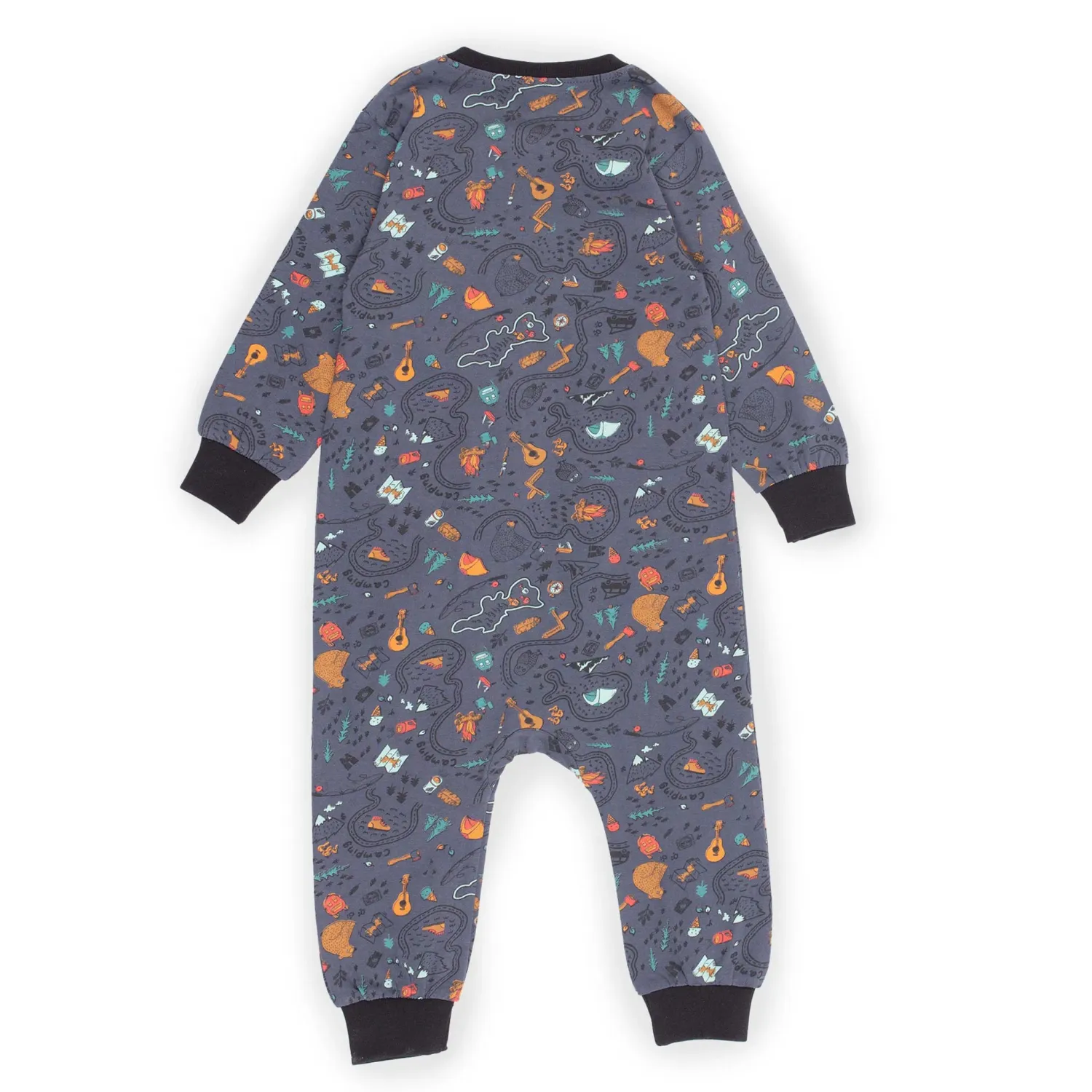 Nano S23P103 Baby Boy's Long Sleeve Camping PJ Onesie – Charcoal