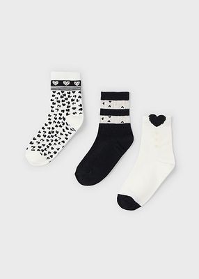 Mayoral 10808 Girl's Crew Socks Set 3PR – Negro