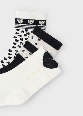 Mayoral 10808 Girl's Crew Socks Set 3PR – Negro 8