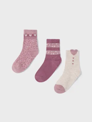 Mayoral 10808 Girl's Crew Socks Set 3PR – Rosado