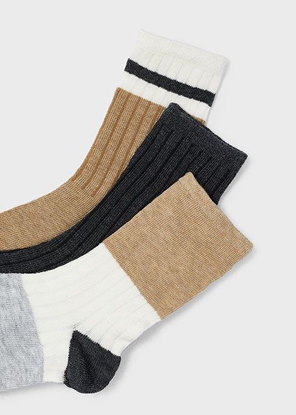 Mayoral 10805 Kid's Crew Socks Set 3PR – Toffee Vig