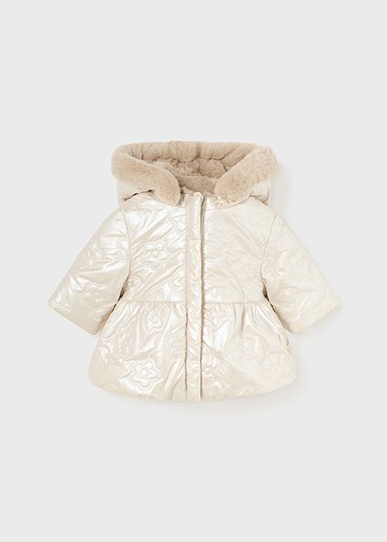 Mayoral 2454 Baby Girl's Reversible Vegan Fur Coat – Ceramica