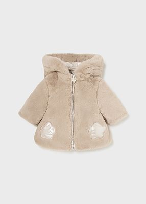 Mayoral 2454 Baby Girl's Reversible Vegan Fur Coat – Ceramica