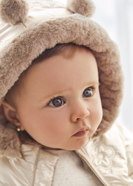 Mayoral 2454 Baby Girl's Reversible Vegan Fur Coat – Ceramica