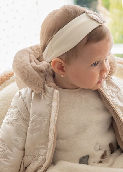Mayoral 2454 Baby Girl's Reversible Vegan Fur Coat – Ceramica