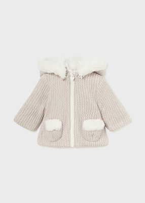 Mayoral 2447 Baby Girl's Reversible Vegan Fur Sweater/ NUEZ VIG