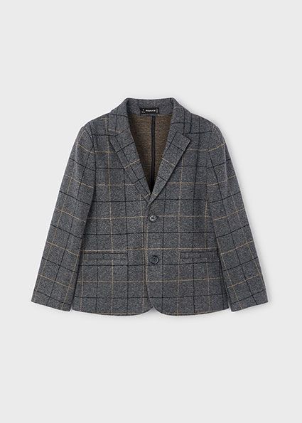 Mayoral 4460 Boy's LS Wool Check Blazer/ LAPIZ VIG