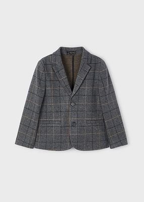 Mayoral 4460 Boy's LS Wool Check Blazer/ LAPIZ VIG