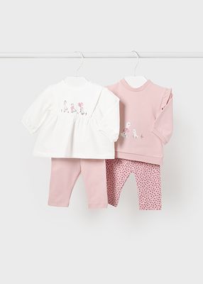 Mayoral 2784 Baby Girl's Long Sleeve Ducks Sweater & Leggings Set 2PC – Rosa Baby