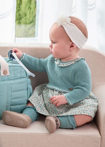 Mayoral 2886 Baby Girl's Long Sleeve Knit Dress – Iceberg Vig