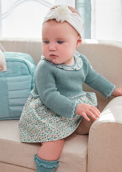 Mayoral 2886 Baby Girl's Long Sleeve Knit Dress – Iceberg Vig