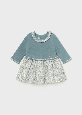 Mayoral 2886 Baby Girl's LS Knit Dress/ ICEBERG VIG