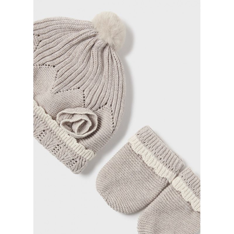 Mayoral 9767 Baby Girl's Knit Hat & Mittens Set 2PC – Nuez Vig