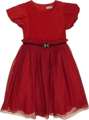 Abel & Lula 5503 Baby Girl's Cap Sleeve Houndstooth Check Dress – Rosa