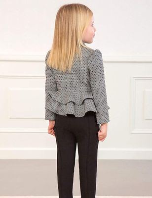 Abel & Lula 5716 Girl's Vegan Leather Culotte Pants/ NEGRO