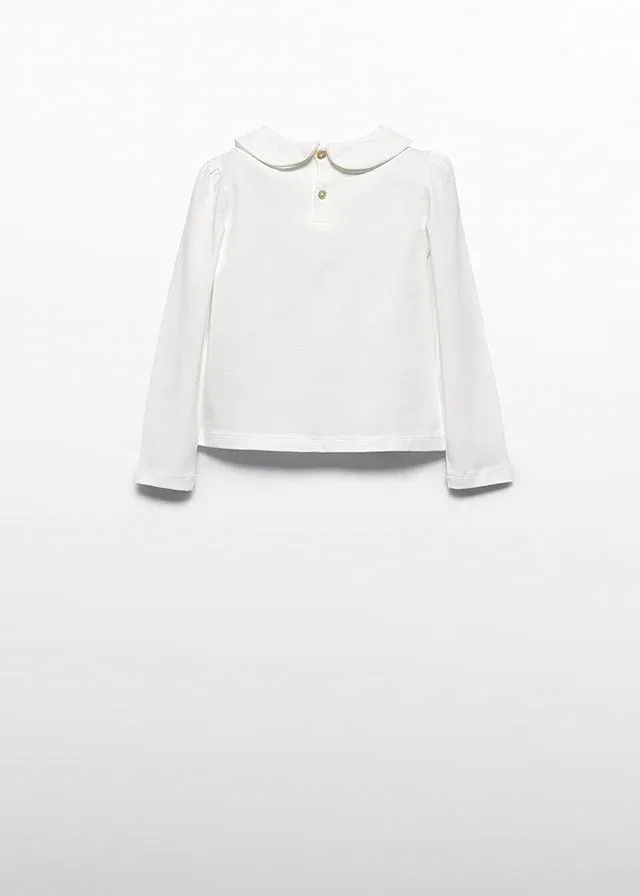 Abel & Lula 5674 Girl's Long Sleeve Collared Applique Top – Crudo