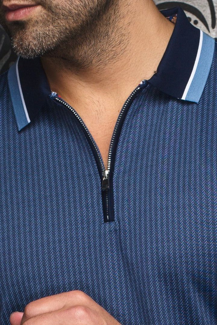 Au Noir FEDERICO Men’s Printed Long Sleeve Polo