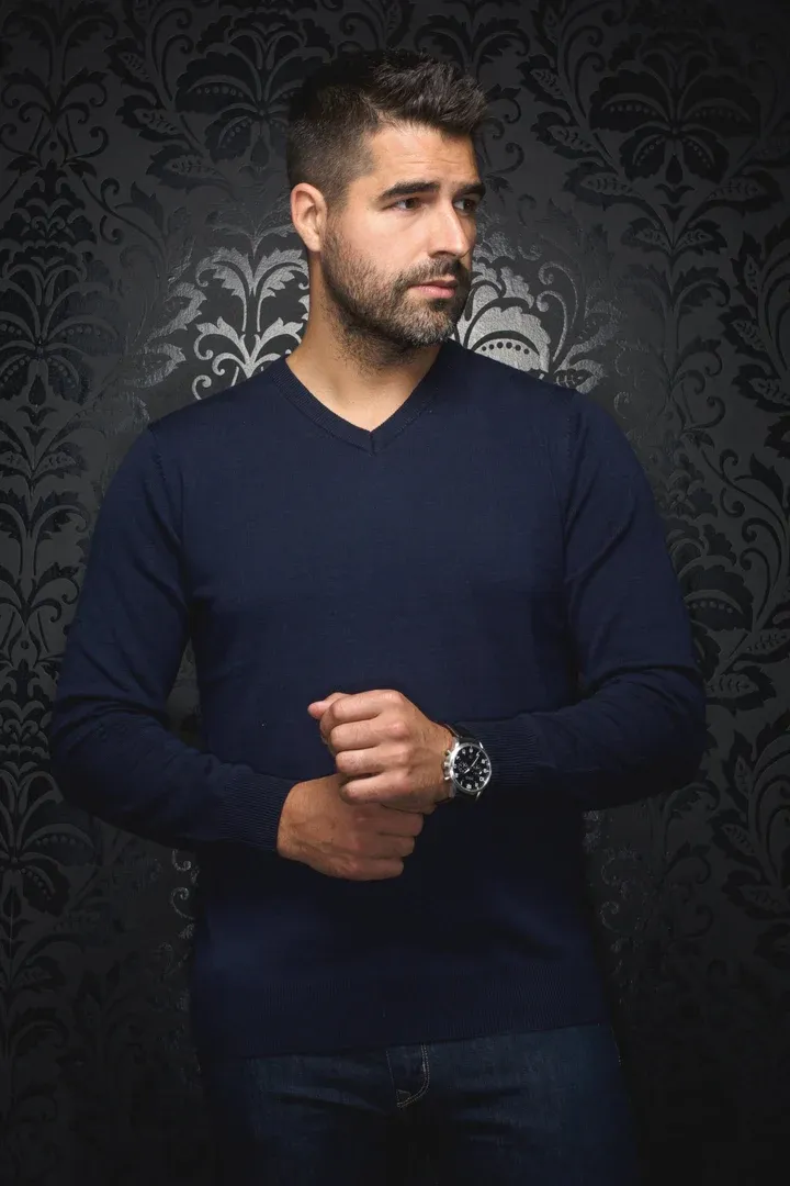 Au Noir SAXONY_V Men’s V-Neck Sweater
