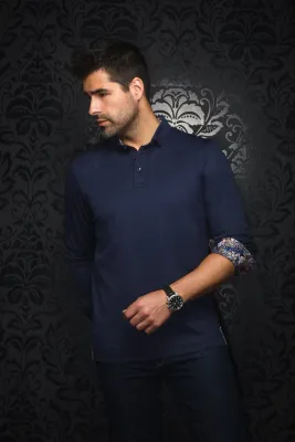 Au Noir CHELSEA Men’s Long Sleeve Printed Polo