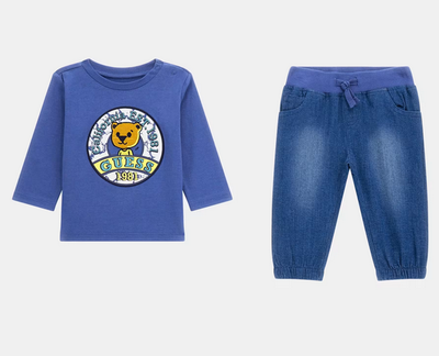 Guess I4YG17K5M20 Baby Boy's Long Sleeve T-Shirt & Jeans Set 2PC – Indaco Paper