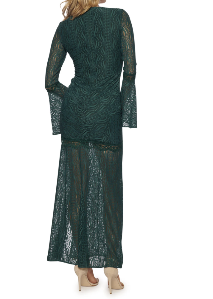Guess W4BK69KCHK0 Women's Long Sleeve Phoenix Dress – Dark Jade