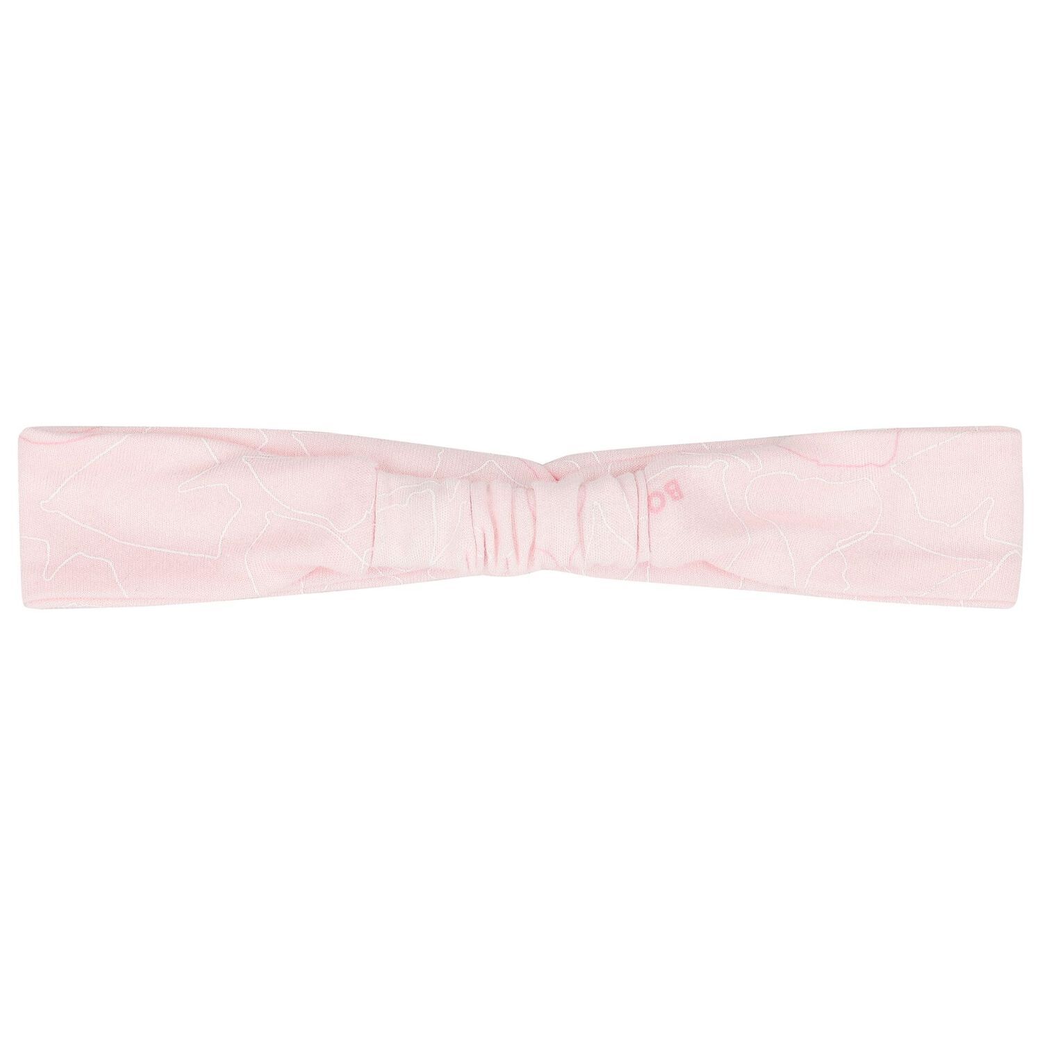 BOSS J51085 Baby Girl's Long Sleeve Footed Onesie & Headband Set 2PC – Pink