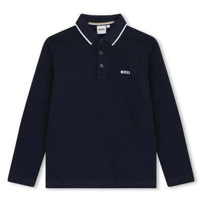 BOSS J51171 Boy's LS Mini Me Polo Shirt/ NAVY