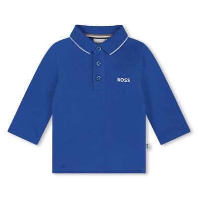 BOSS J51280 Boy's Long Sleeve Pique Polo Shirt – Royal Blue
