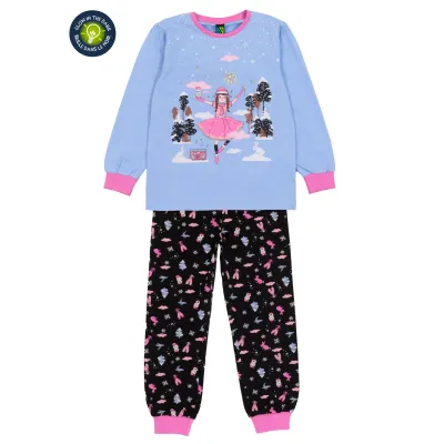 Nano F24P54-3 Girl's Glow in the Dark Long Sleeve Ballerina Pajama Set 2PC – Lilac