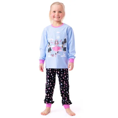Nano F24P54-2 Girl's Glow in the Dark LS Ballerina Pajama Set 2PC/ LILAC