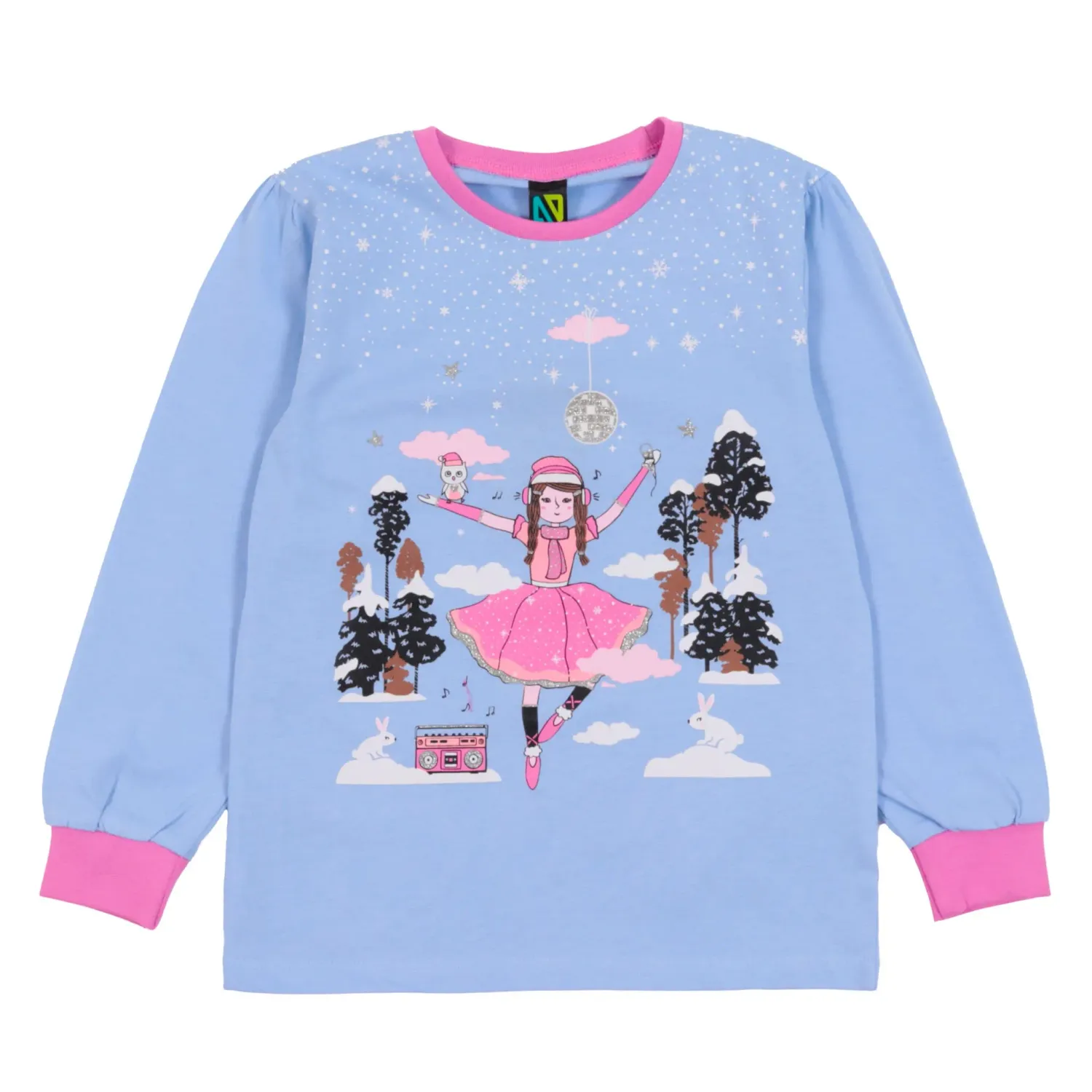 Nano F24P54-2 Girl's Glow in the Dark Long Sleeve Ballerina Pajama Set 2PC – Lilac