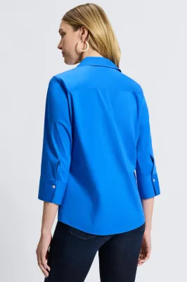 Foxcroft 185062 Women's 3/4 Slv Mary Blouse/ COBALT BLUE