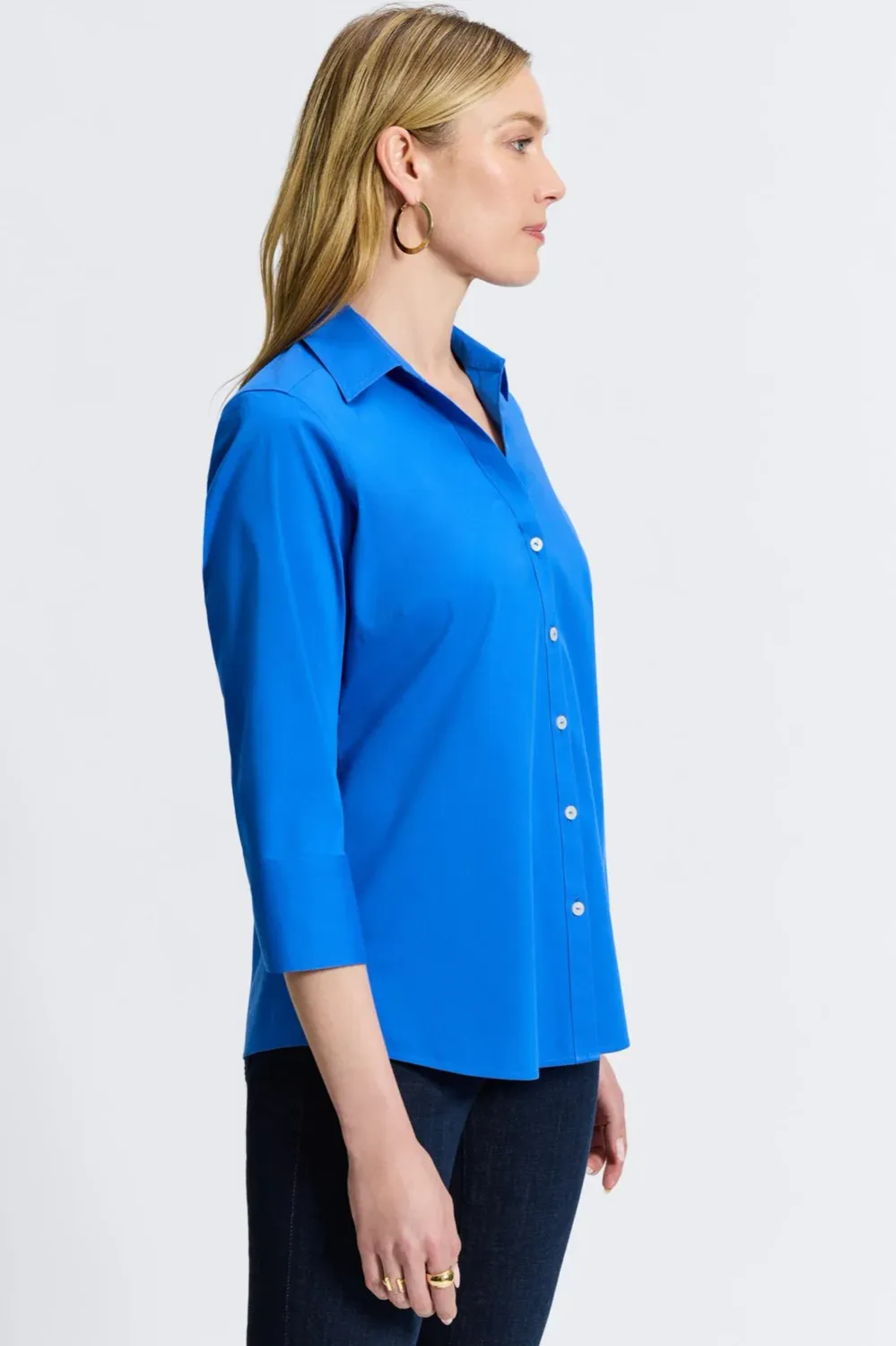 Foxcroft 185062 Women's 3/4 Sleeve Mary Blouse – Cobalt Blue