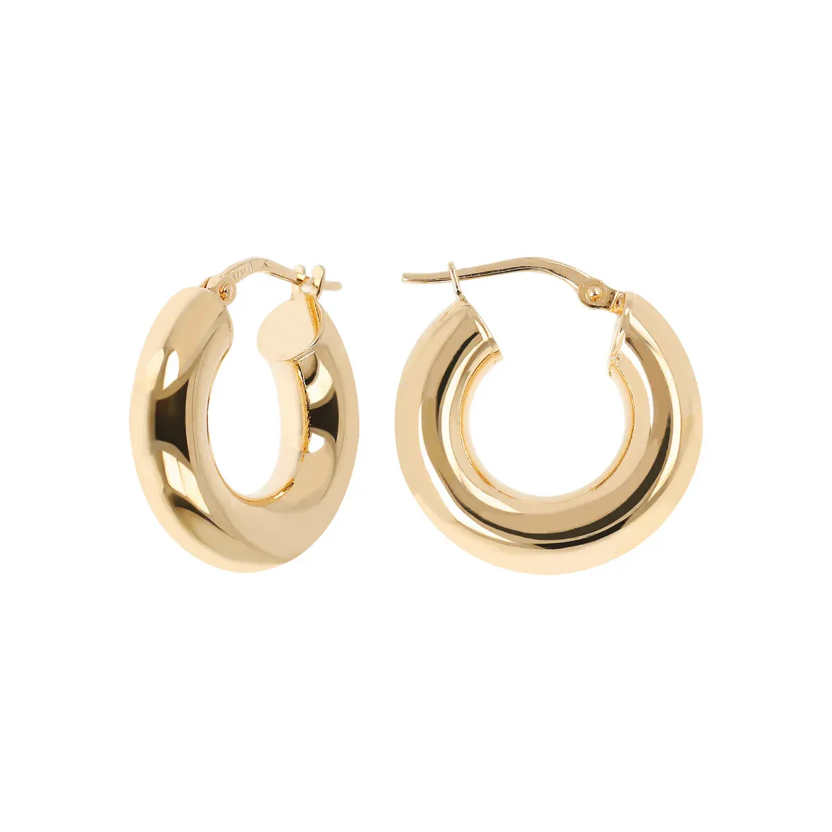 Etrusca WSET00590.YG 18KT Gold-Plated Polished Round Hoop Earrings