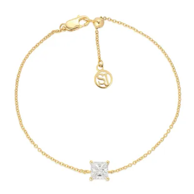 Sif Jakobs B42274-CZ-YG Gold Plated Ellera Quadrato Bracelet