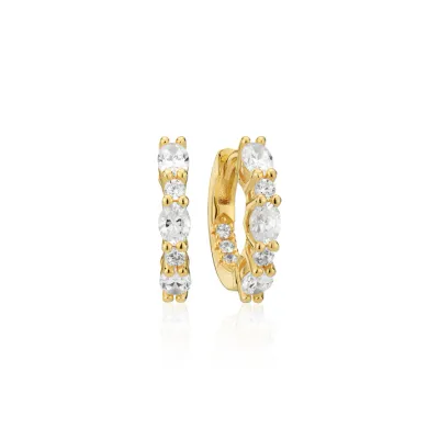 Sif Jakobs E2412-CZ-YG Gold Plated Ellera Ovale Medio Earrings