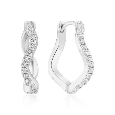 Sif Jakobs E3869-CZ Sterling Silver Ellera Waves Grande Earrings