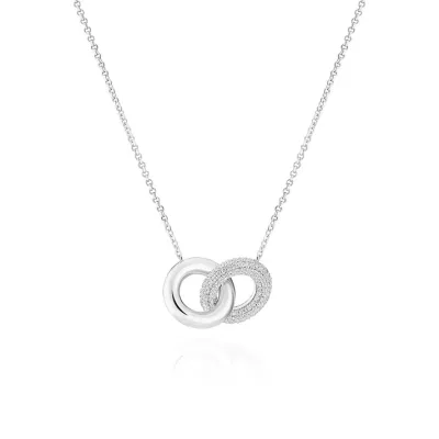 Sif Jakobs N2477-CZ Sterling Silver Carrara Due Piccolo Necklace